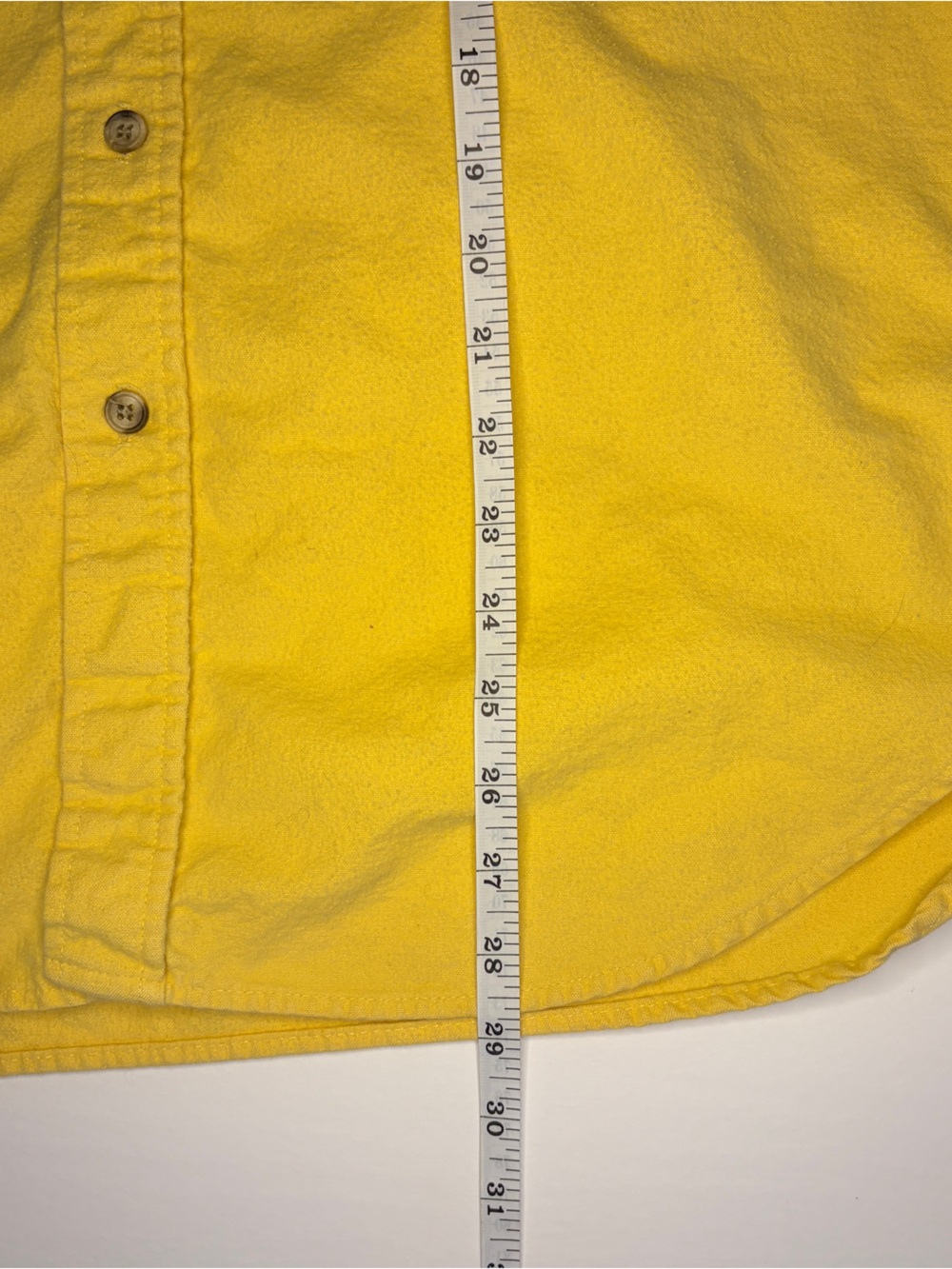 Vintage Lands' End Men's Bright Yellow Button-Down Shirt with Chest Pockets - Picture 10 of 11